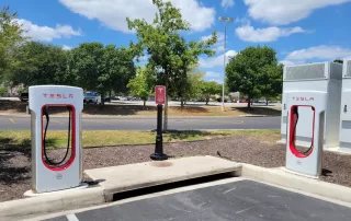 Pole Cover outside a charging station