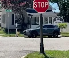 a decorative pole cover in a residential neighborhood